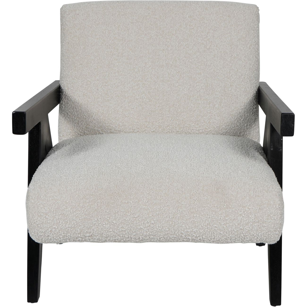San Diego Wood Frame Cream Boucle Armchair